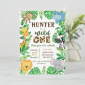 Safari-Jungle-Tiere Einladungen zum Geburtstag (Stehend Vorderseite)