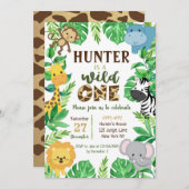 Safari-Jungle-Tiere Einladungen zum Geburtstag (Vorne/Hinten)