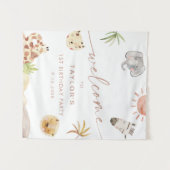 SAFARI Jungle Tiere Geburtstag Willkommen Wandteppich (Vorderseite (Horizontal))