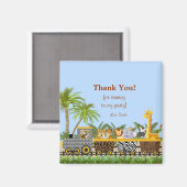 Safari Jungle Tiere in der Bahn Danke Magnet (Vorderseite/Rückseite)