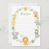 Safari Jungle Time Capsule Note Message Card Dankeskarte (Vorderseite)