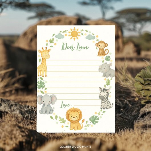 Safari Jungle Time Capsule Note Message Card Dankeskarte
