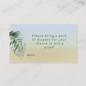 Safari Jungle Tropical Diaper Raffle Dusche Spiel Visitenkarte (Rückseite)