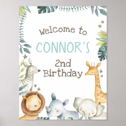 Safari Jungle Welcome Sign Poster (Vorne)