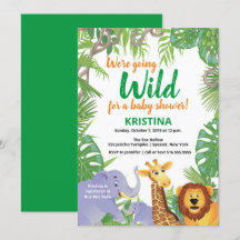 Safari Jungle Wild Animals Greenery Baby Shower