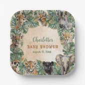 Safari Jungle Wild Animals Neutral Baby Dusche Pappteller (Vorderseite)