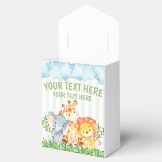 Safari Jungle Zoo Animal Gastgeschenk Box Geschenkschachtel (Geöffnet)