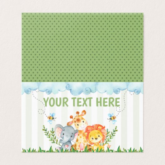 Safari Jungle Zoo Animal Table Zent Platzkarten (Außenseite Aufgefaltet)