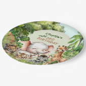 Safari Jungle ZOO Niedlicher Tiere Wild 3. Geburts Pappteller (Schrägansicht)