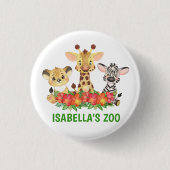 Safari Jungle Zoo Personalisiert  Button (Vorderseite)