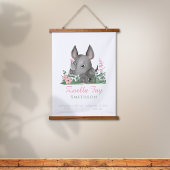 Safari Jungle Zoo Tier Rhino Dekoration Wandteppich Mit Holzrahmen