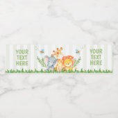 Safari Jungle Zoo Tiere Wasserflaschen Etikett (Einzelnes Label)