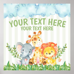 Safari Jungle Zoos Animals Poster