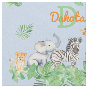 Safari   Jungtiere   Greenery Monogram Baby F Stoff