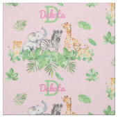 Safari | Jungtiere | Greenery Monogram Baby Stoff (Muster)