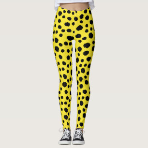 Safari-Katze Leopard Skin Wild Muster Schwarz Gelb Leggings