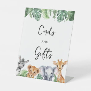 Safari Kinderduschkarten & Geschenke Sockelschild