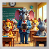 Safari-Klassenzimmer - Zurück zur Schule Poster (Vorne)