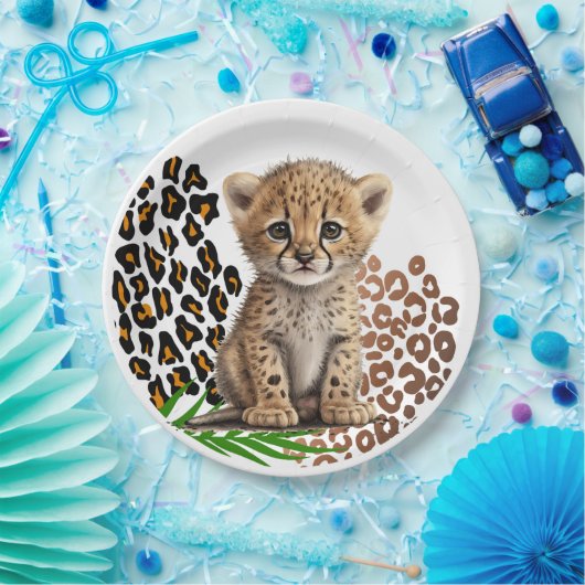 Safari Leopard Birthday Wild One Two Wild Party Pappteller (Party)