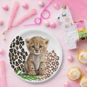 Safari Leopard Birthday Wild One Two Wild Party Pappteller (Party)