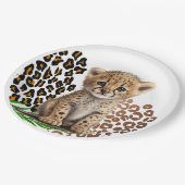 Safari Leopard Birthday Wild One Two Wild Party Pappteller (Schrägansicht)