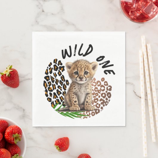 Safari Leopard Birthday Wild One Two Wild Party Serviette (Beispiel)