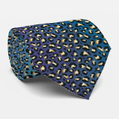 Safari Leopard Print Navy Blue Rosettes Krawatte (Gerollt)