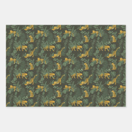Safari Leopard Print Wrapping Paper Sheets Geschenkpapier Set