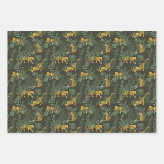 Safari Leopard Print Wrapping Paper Sheets Geschenkpapier Set (Vorderseite)