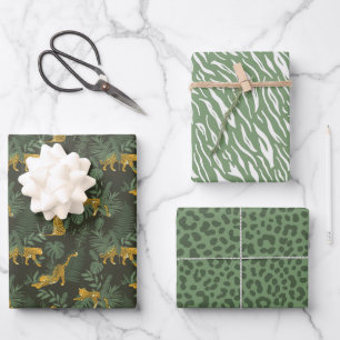 Safari Leopard Print Wrapping Paper Sheets Geschenkpapier Set