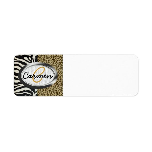 Safari Leopard und Zebra Print Monogram (Vorne)