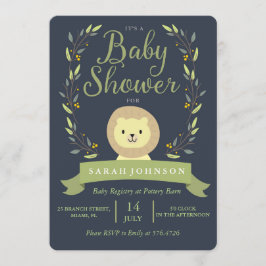 Safari Lion Baby Shower Einladung