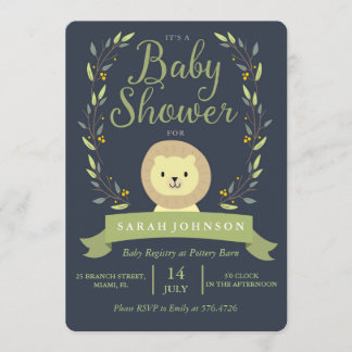 Safari Lion Baby Shower Einladung