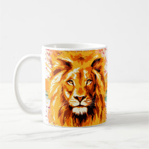 Safari Lion Coffee Tasse - farbenfroher Löwencup