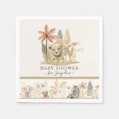 Safari Lion Cub Zebra Giraffe Jungle Baby Dusche Serviette (Vorderseite)