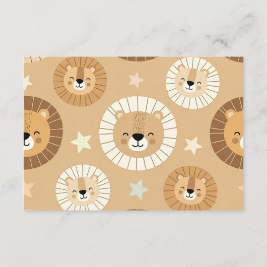 Safari Lion Diapper Raffle Begleitkarte (Rückseite)