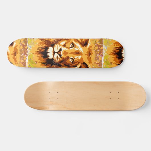 Safari Lion | Farbiges Löwenskateboard Skateboard (Horizontal)