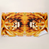 Safari Lion Head - Löwenhandtuch Strandtuch (Vorderseite)