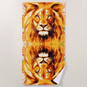 Safari Lion Head - Löwenhandtuch Strandtuch