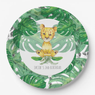 Safari Lion Illustration Personalisiert Pappteller