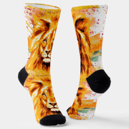 Safari Lion Socks | Farbige Löwenkopfsocken Socken