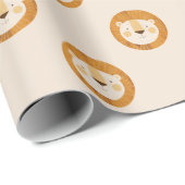 Safari Lion Theme Kindergeburtstag Foto Geschenkpapier (Rolleneckpunkt)