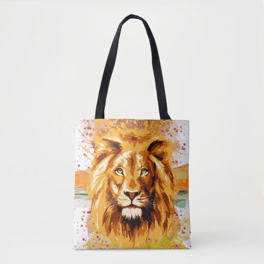 Safari Lion Tote Bag | Zeichnend Löwe Tasche (Vorderseite)