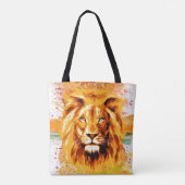 Safari Lion Tote Bag | Zeichnend Löwe Tasche (Rückseite)