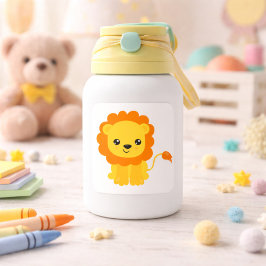 Safari Lion Trendy Quadratischer Aufkleber