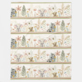 Safari Lion Zebra Elephant Jungle Foliage Baby Boy Fleecedecke (Vorderseite)