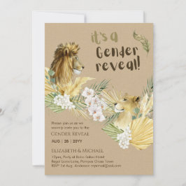 Safari Lions GENDER REVEAL Baby Shower Einladungen