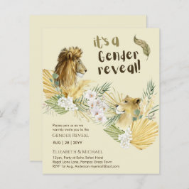 Safari Lions GENDER REVEAL Baby Shower Einladungen