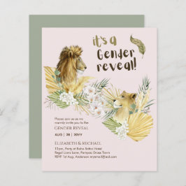 Safari Lions GENDER REVEAL Baby Shower Einladungen