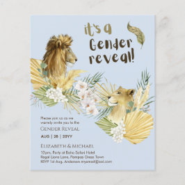 Safari Lions GENDER REVEAL Baby Shower Einladungen Flyer
